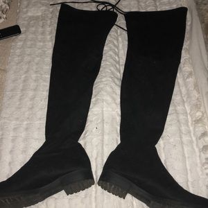 Knee high suede boots